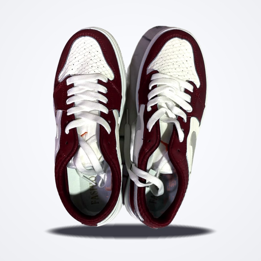 Baskets Basses Blanc & Bordeaux
