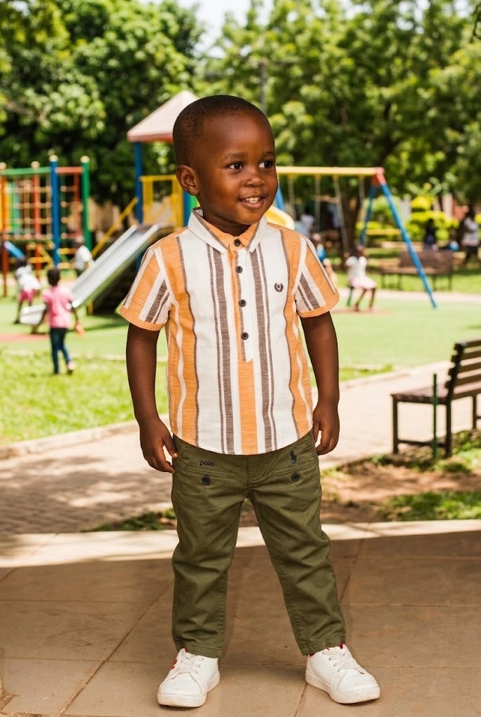 Ensemble Chemise Rayée Moutarde & Pantalon Chino Kaki