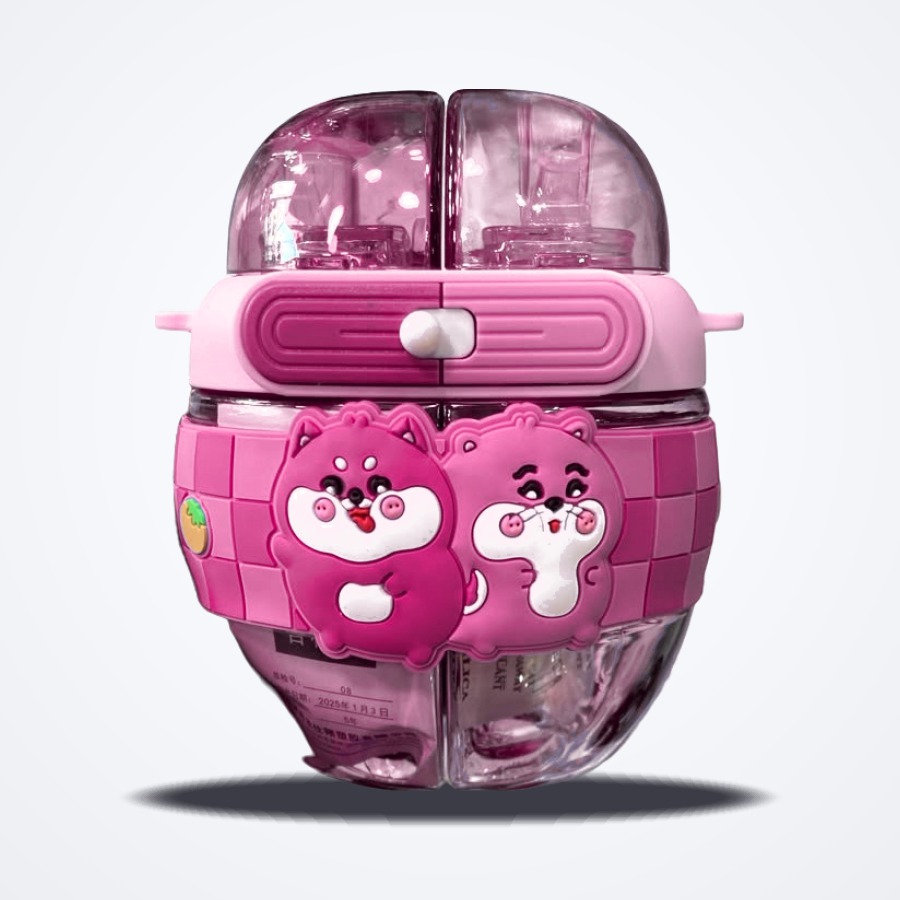 Gourde Enfant Double Compartiment Rose