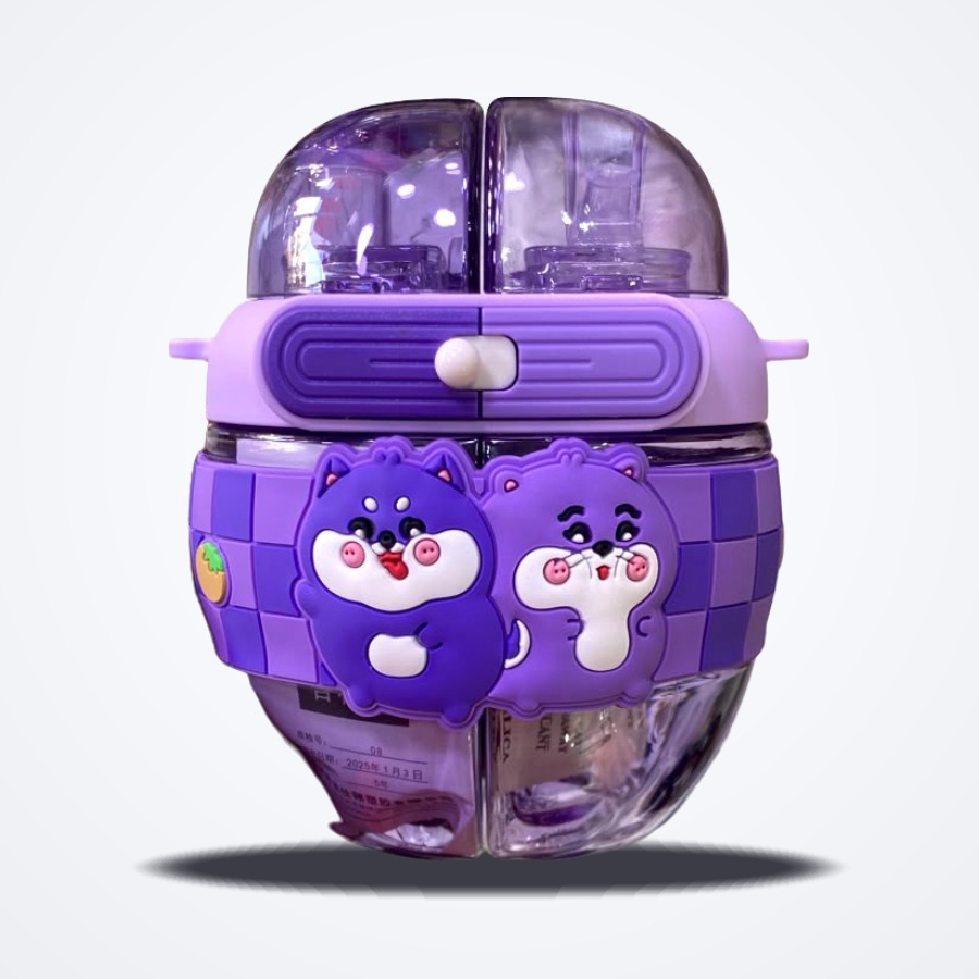Gourde Enfant Double Compartiment Violette