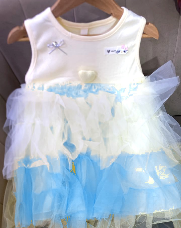 Robe en Tulle Étagée Bleu Ciel
